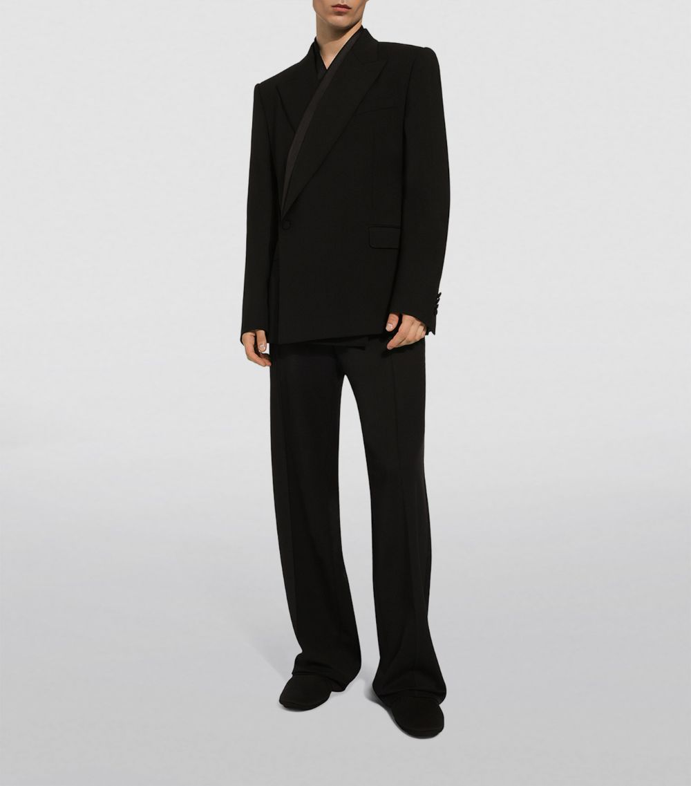 Virgin Wool Wide-Leg Trousers