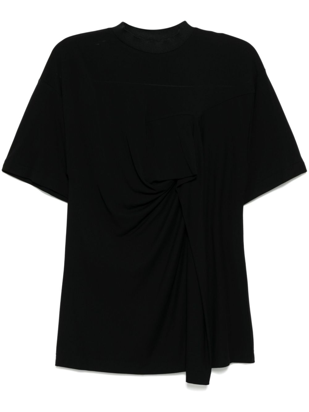 High twist smooth jersey T-shirt - Black