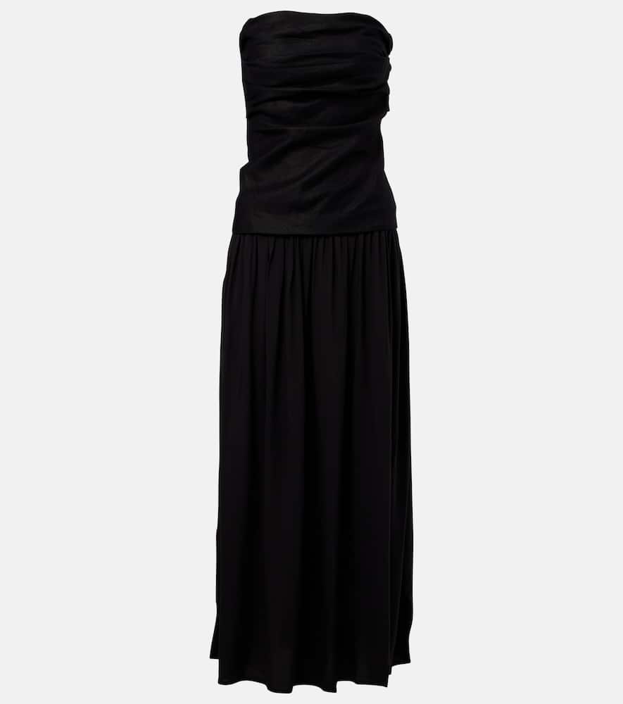 Hedy strapless linen maxi dress