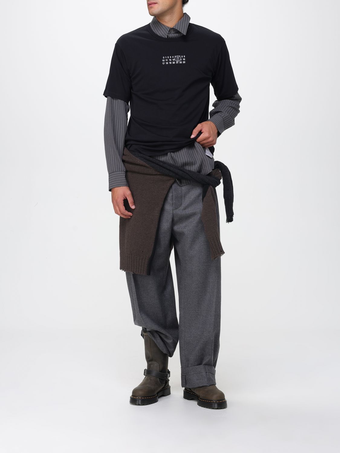 Distressed-hem jumper - Brown