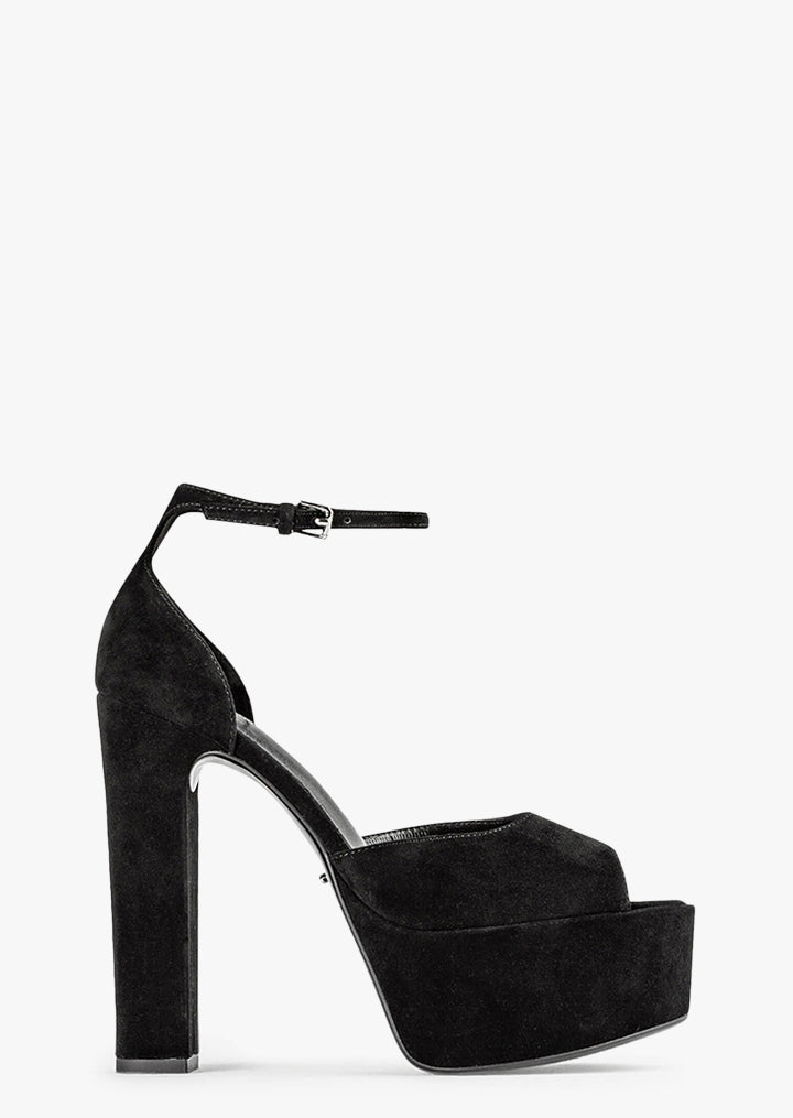 Jayze Black Suede Heels