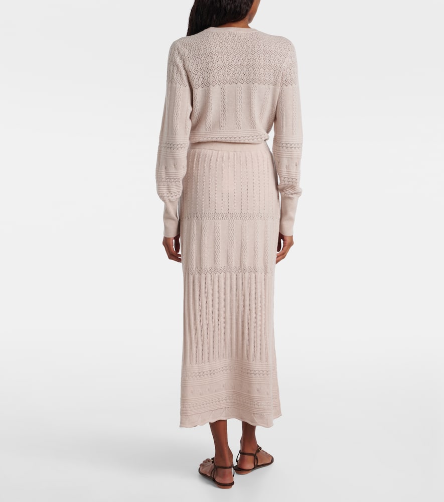 Rythmee pointelle wool and cashmere midi skirt