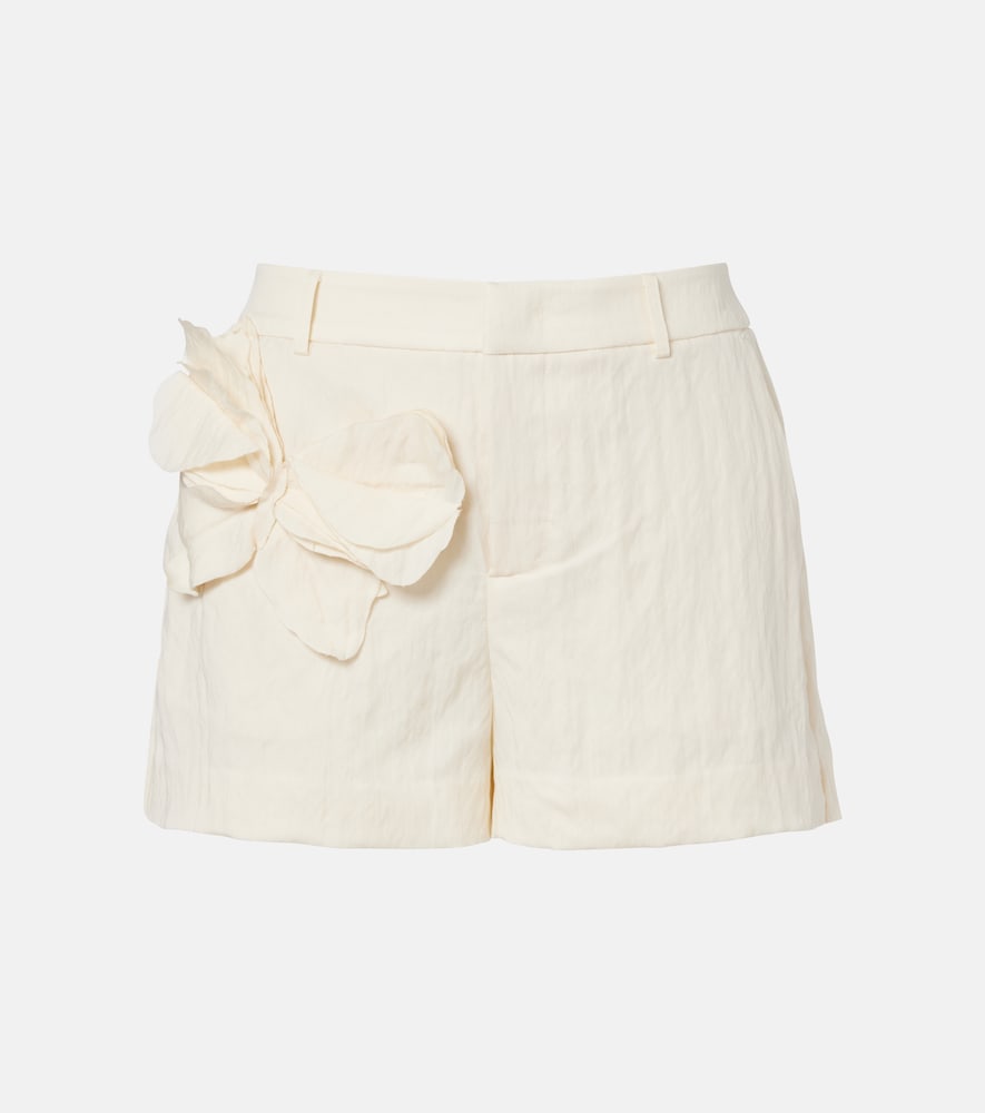 Appliqué gabardine shorts