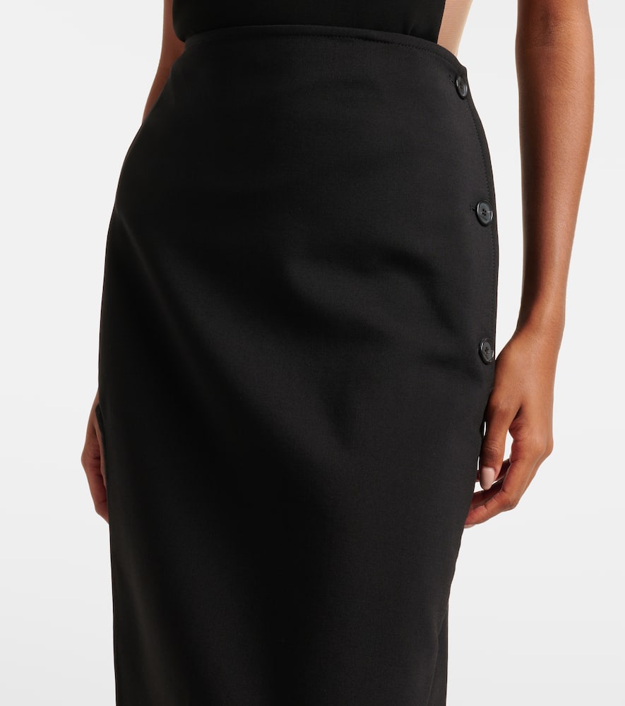 Courrèges Wool-blend midi skirt