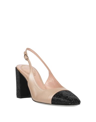 Rene' Caovilla Woman Pumps Black Size 11 Leather, Textile fibers
