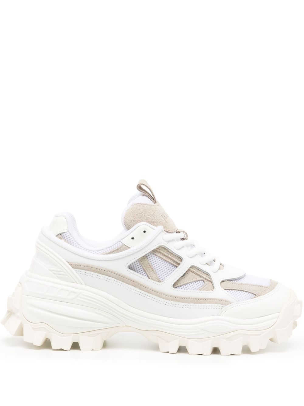 Layered chunky low-top sneakers - White