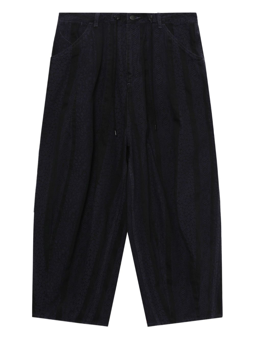 Pleated-detailing trousers - Black