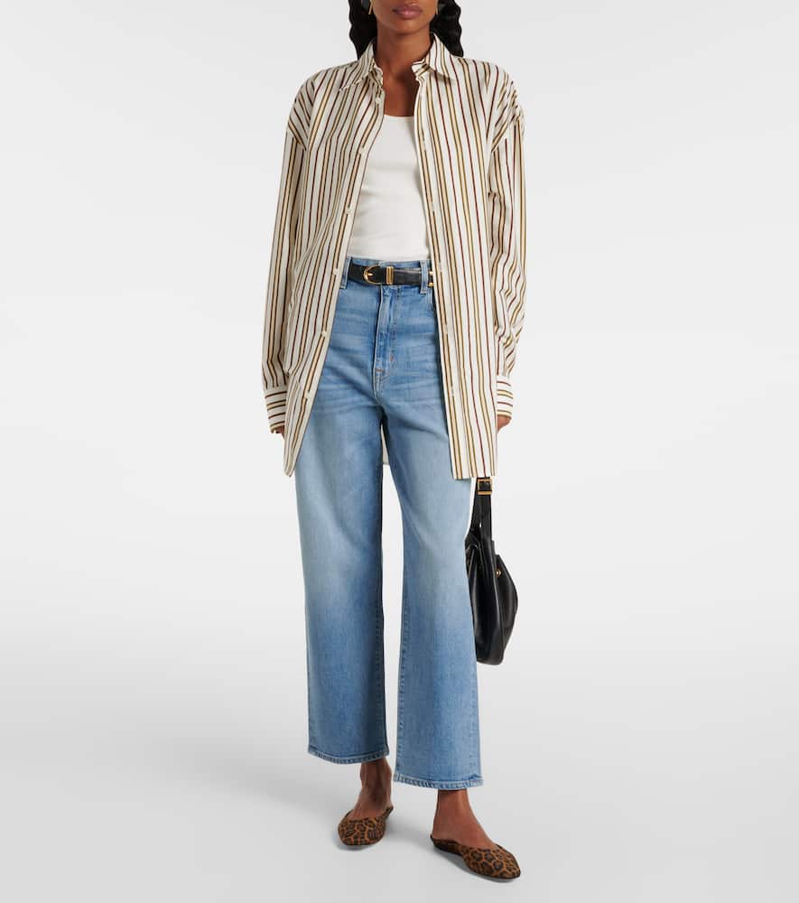 Ribbed-knit cotton tank top