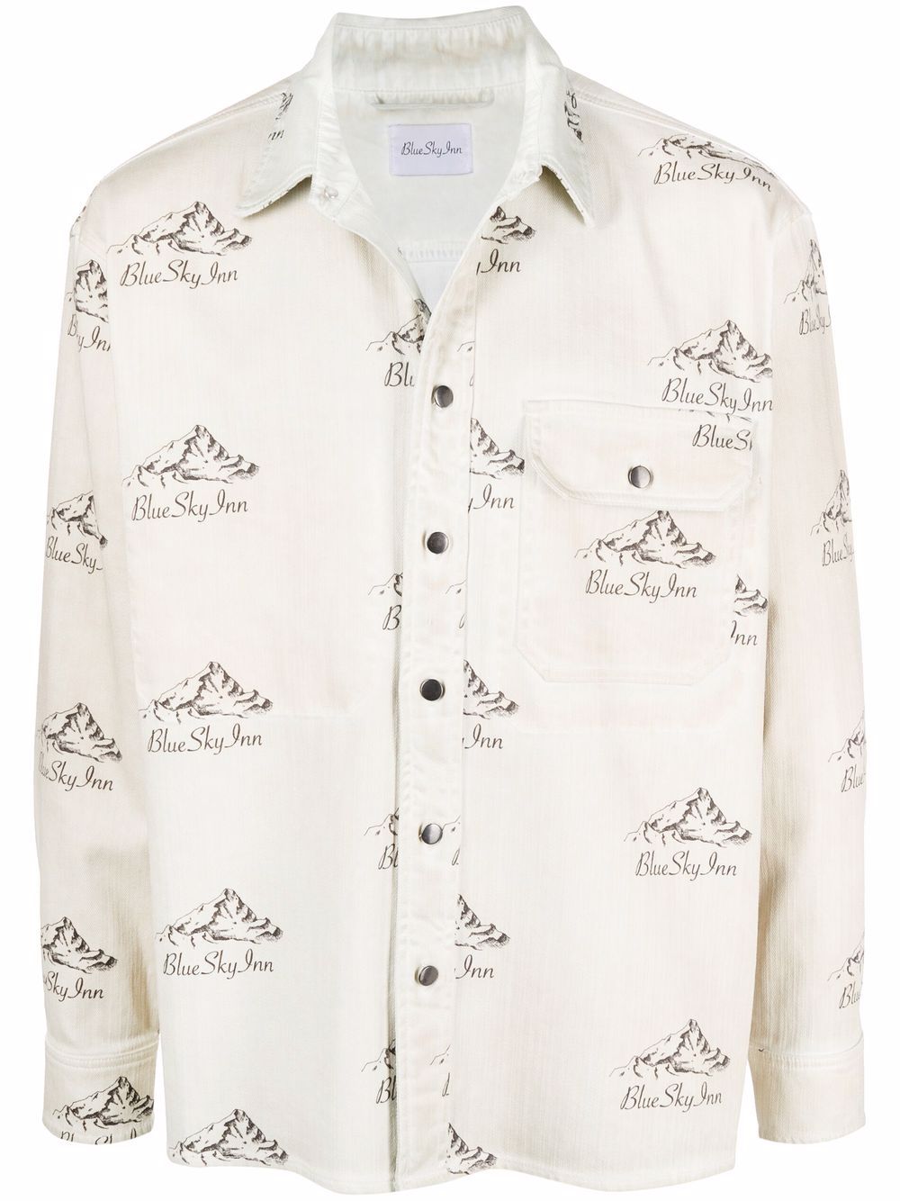 Logo mountain-print jacket - Neutrals