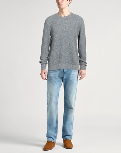 Man Sweater Light blue Size 38 Cotton