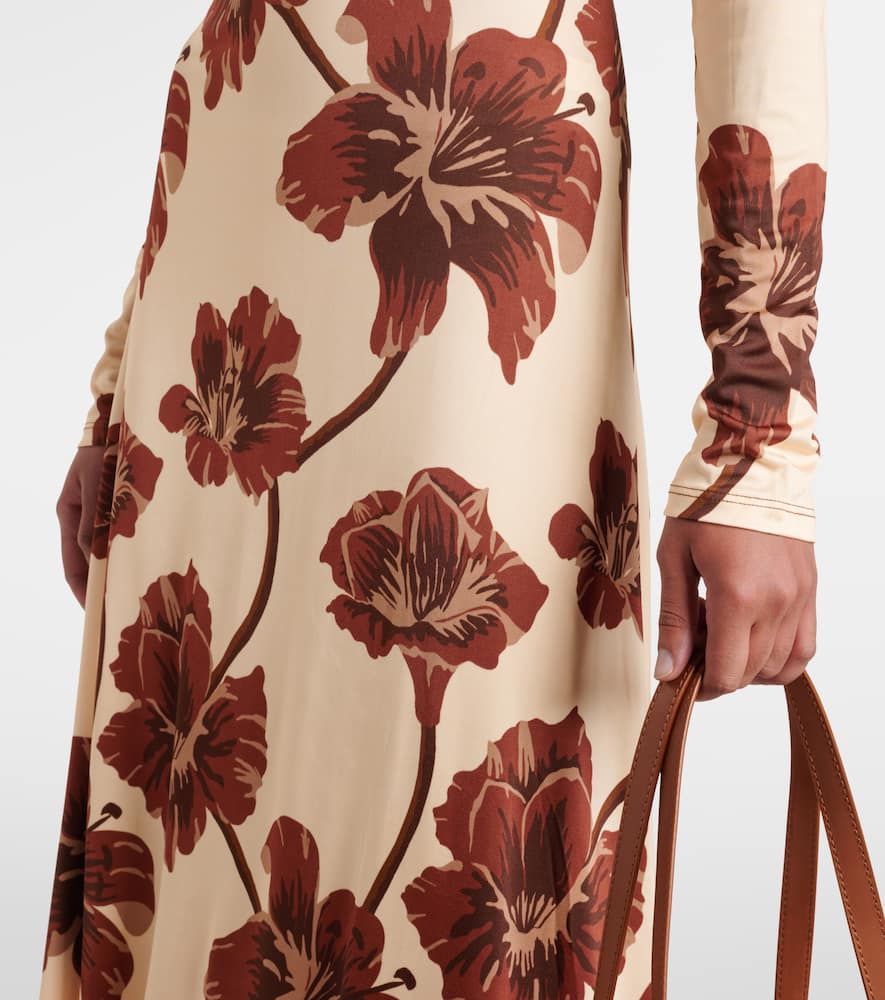 Floral jersey midi dress