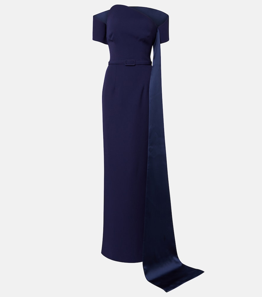 Giorgia off-shoulder crêpe gown