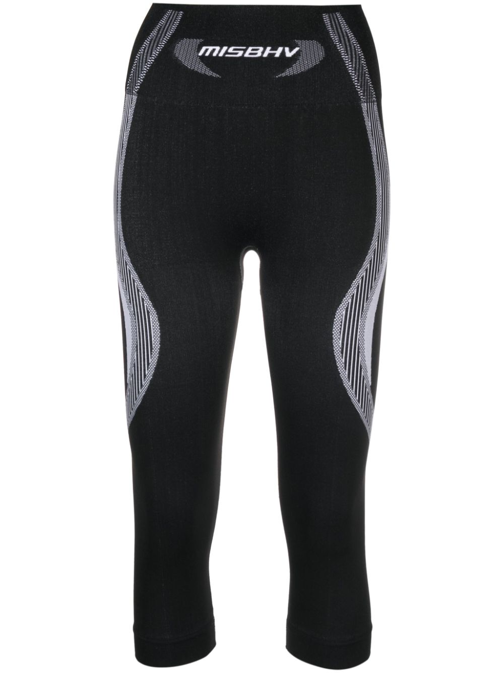 Logo-waistband cropped leggings - Black