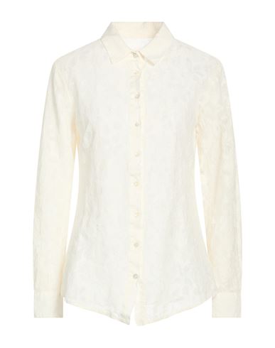 Woman Shirt Cream Size 6 Linen, Polyamide, Cotton