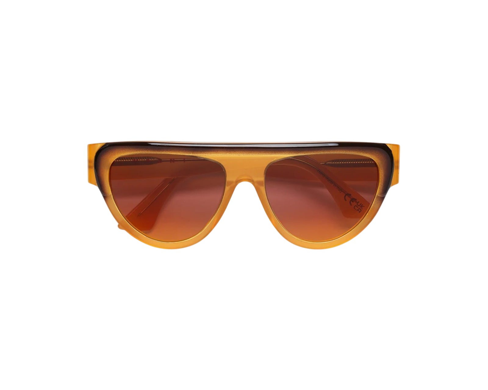 Marni Unisex Marni Ziruna Faded Tan Gafas de sol Acetato Naranja Rojo Piloto Normal Matizado