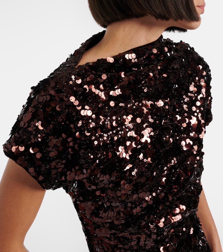 Sequined asymmetric minidress