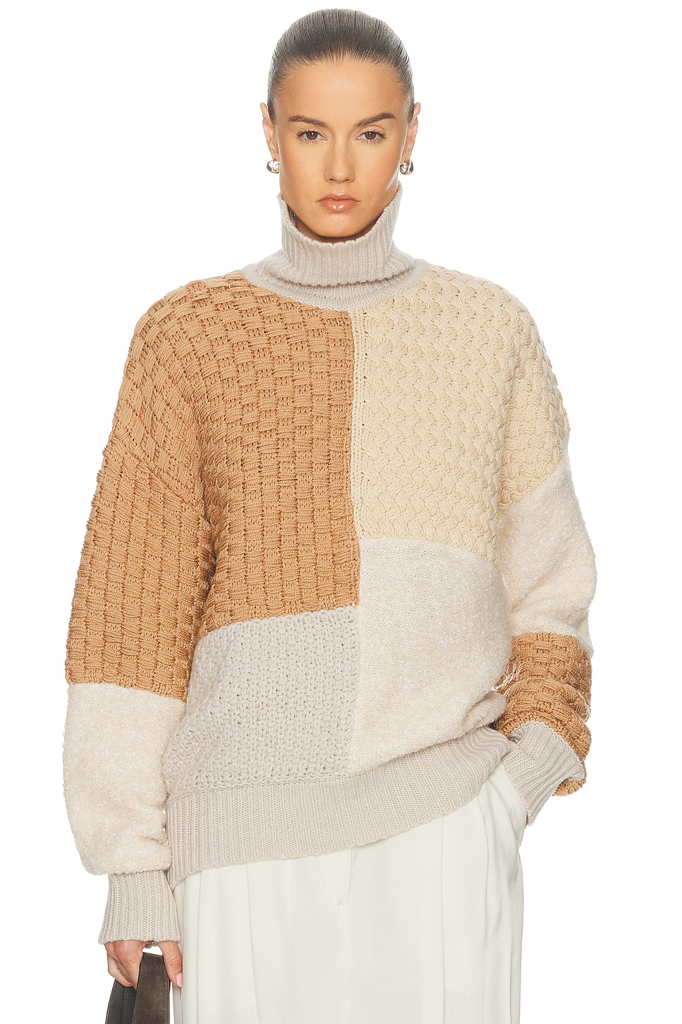 Amiya Mosaico Sweater in Patchwork - Neutral. S also in