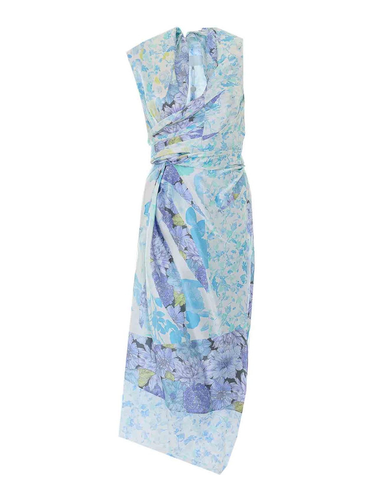 Maison Margiela - midi dress v neck asymmetric he