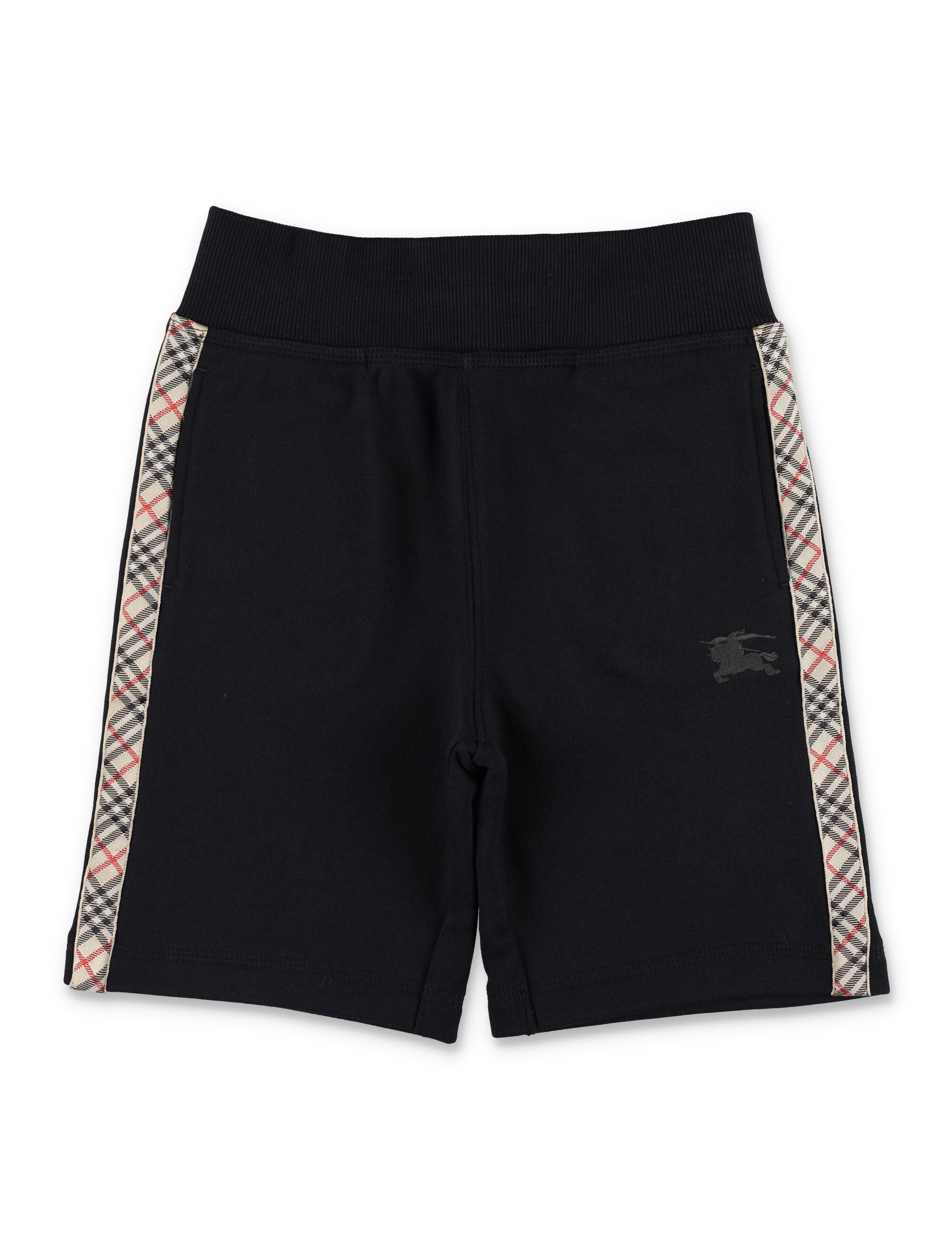 Check Trim Cotton Shorts