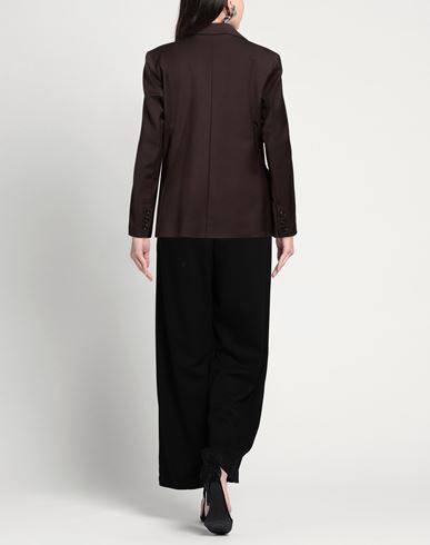 Woman Blazer Dark brown Size 8 Polyester, Viscose, Elastane