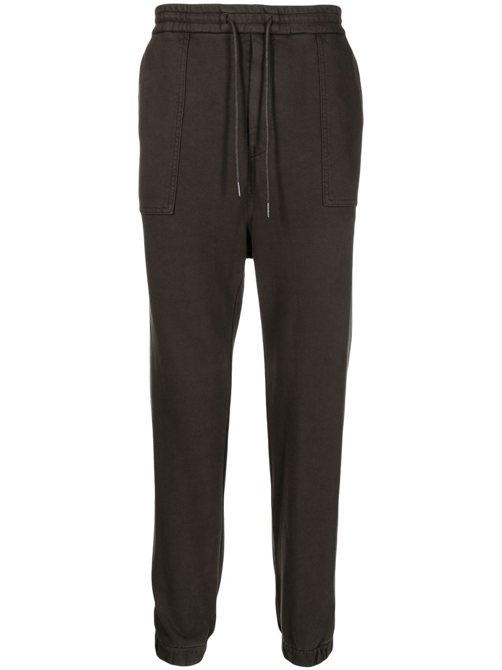 Elasticated-waist cotton track pants - Brown