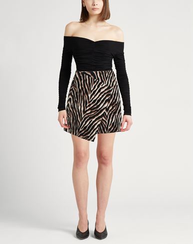 Woman Mini skirt Black Size 2 Virgin Wool, Cotton, Polyamide, Silk