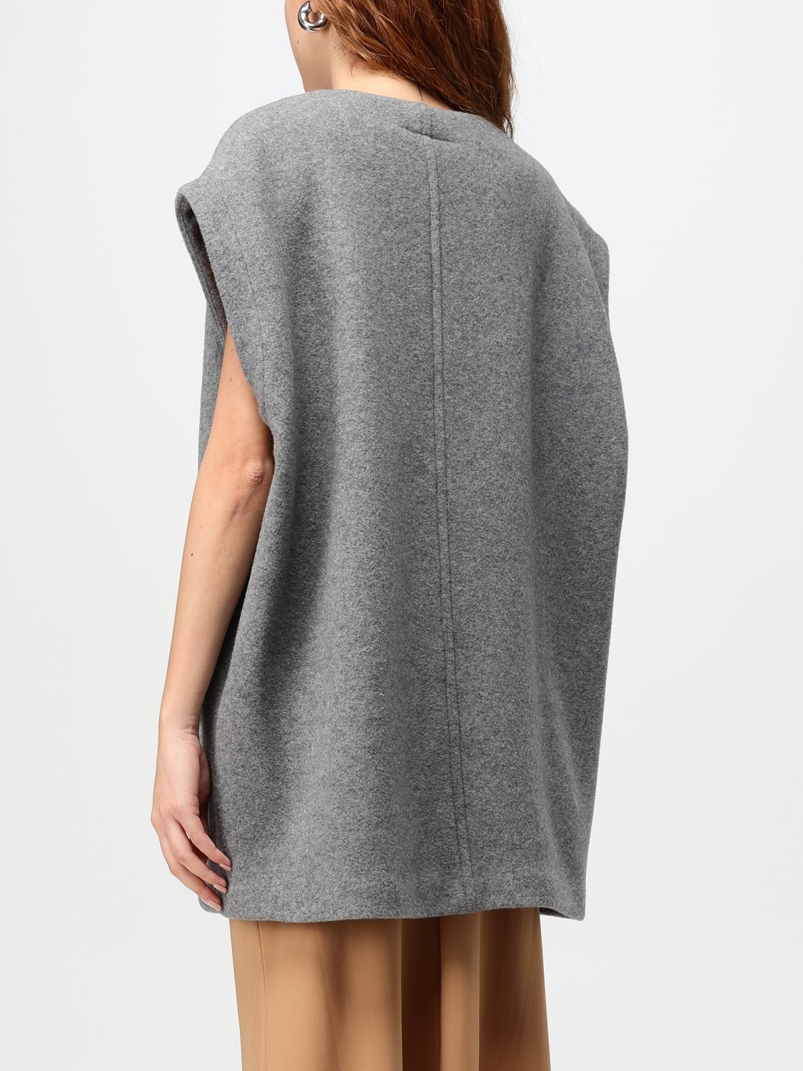 Mélange-effect felted vest - Grey