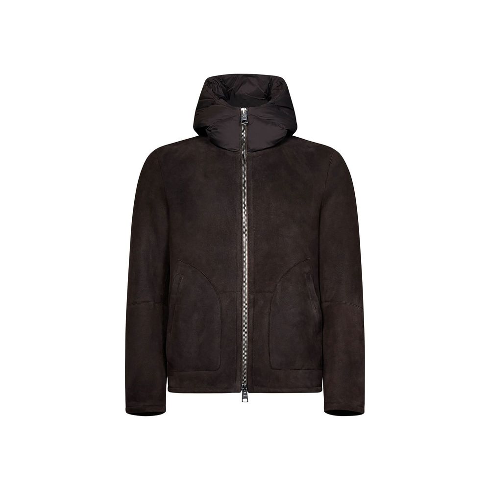 Sheepskin Shell Jacket — Brown