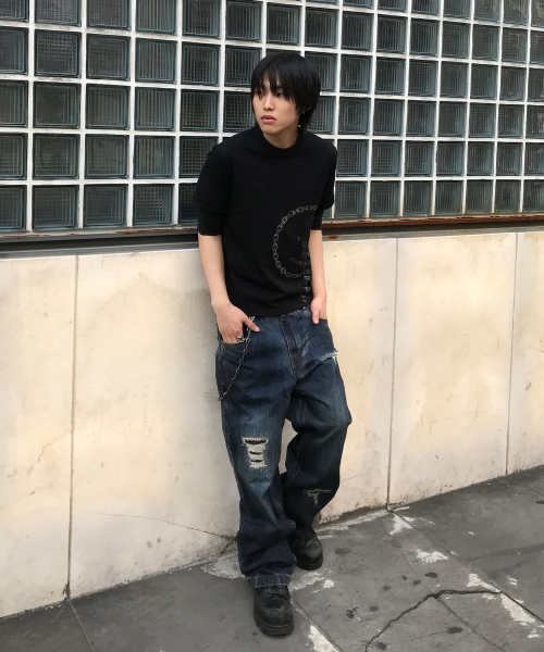 Dirty Faded Straight Denim Pants