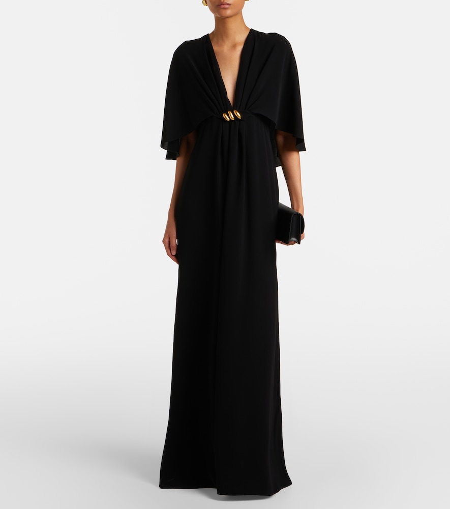 Elegante caped cady gown