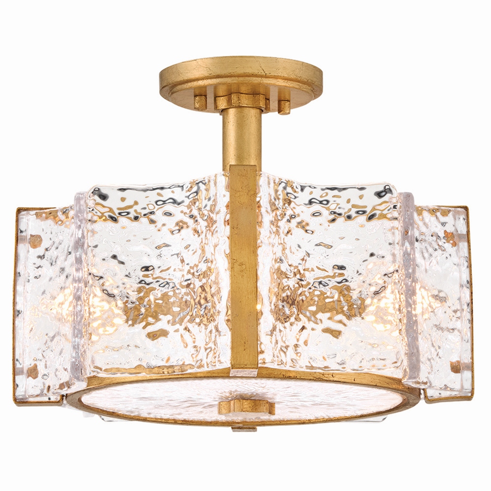 Distressed Brass LED Semi-Flush Mount from the Florian Collection