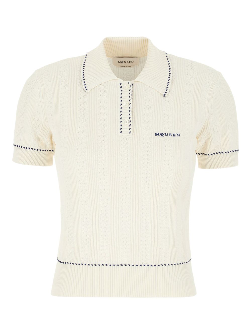 Ribbed polo top - Neutrals