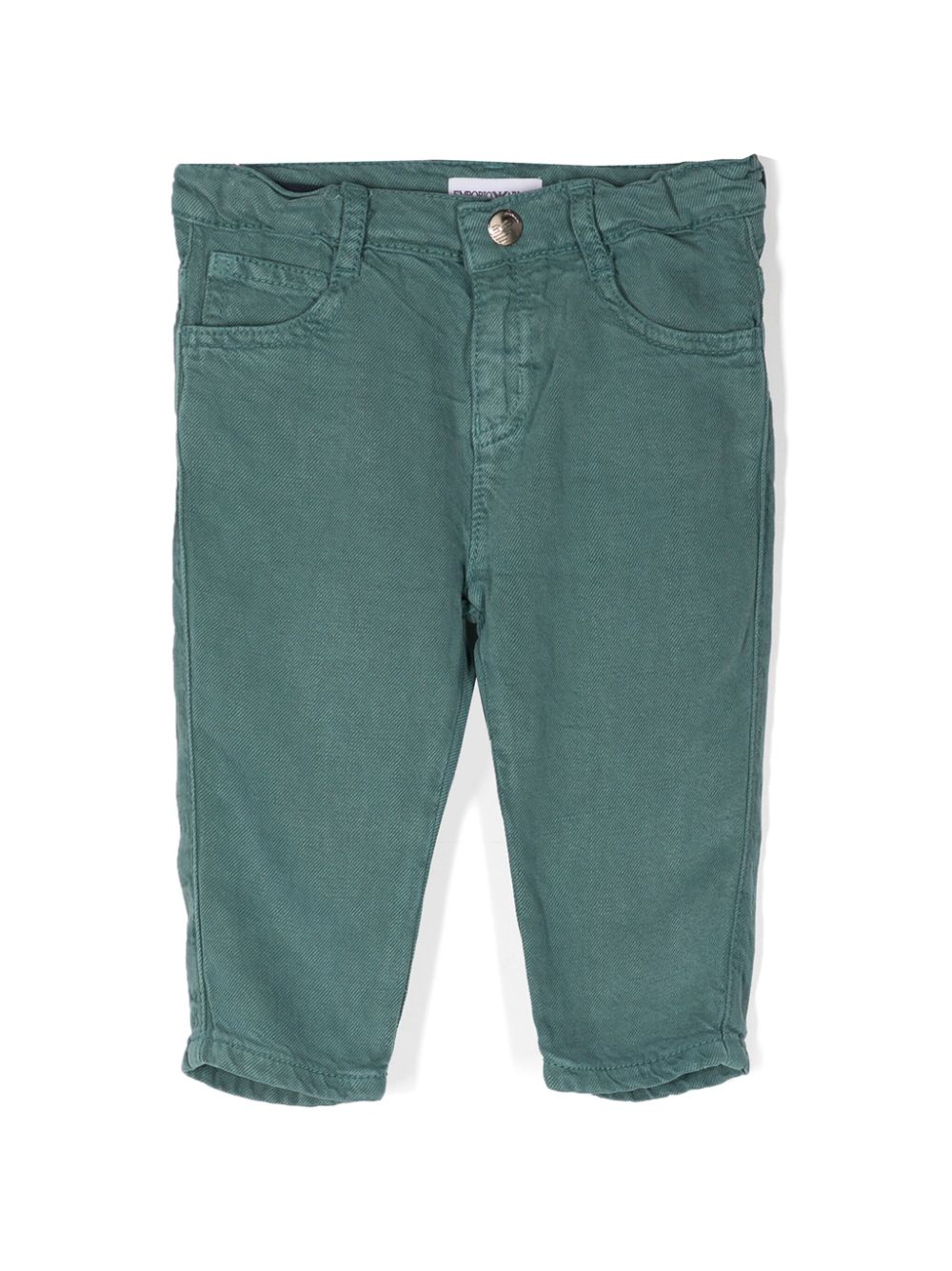 Logo-plaque mid-rise tapered jeans - Green