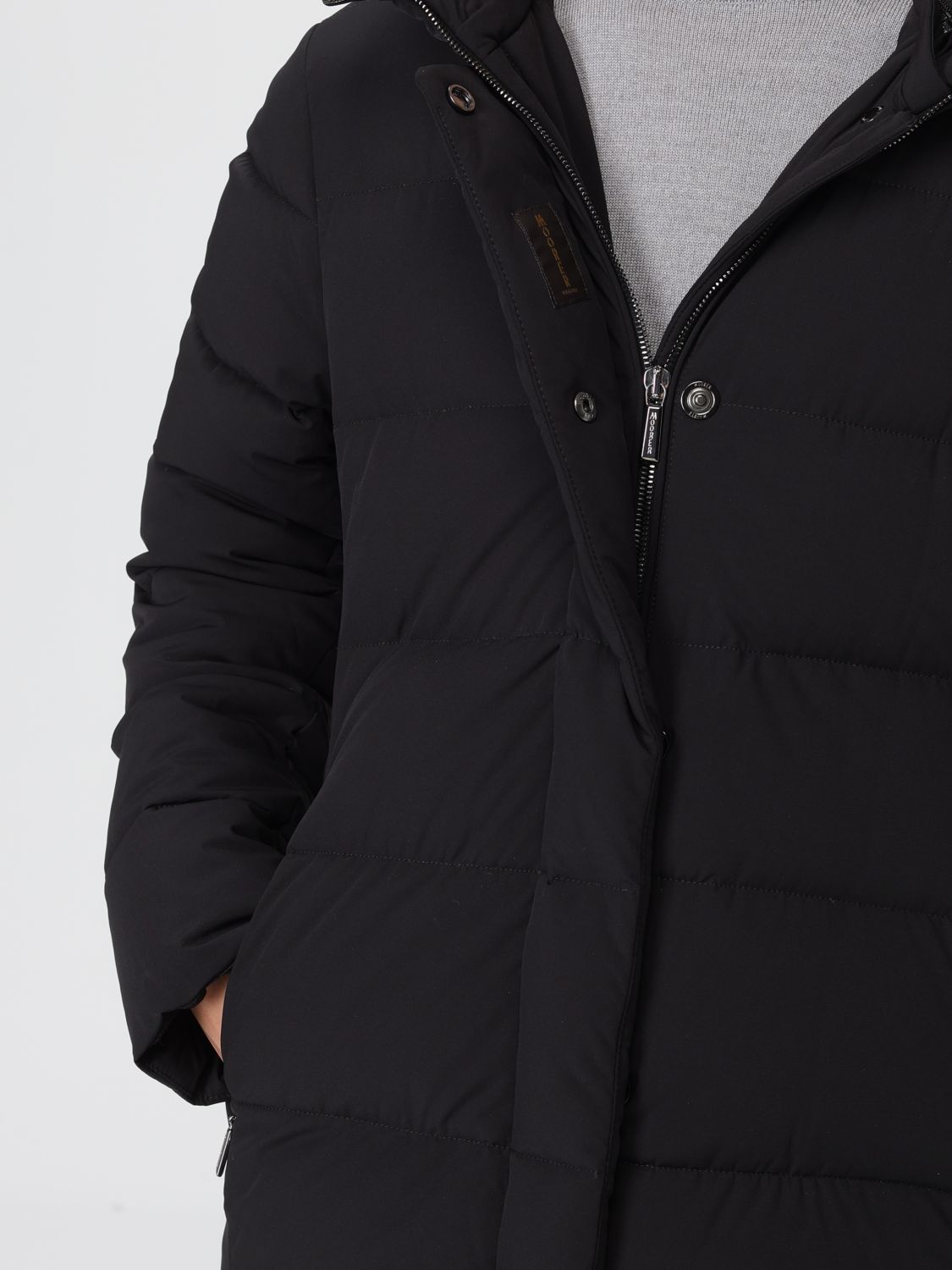 Kilie-Fur-Kn hooded puffer jacket - Black