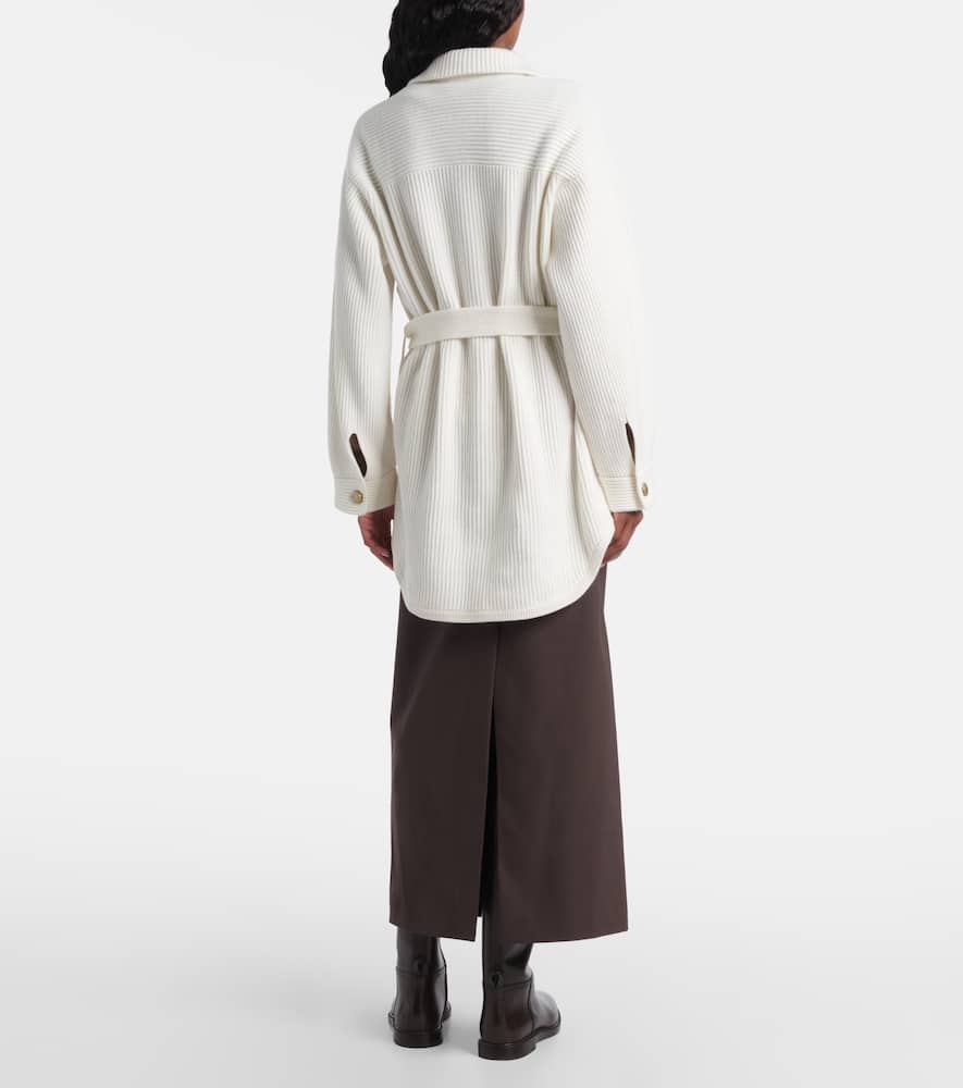 Belted wool, cashmere, and silk cardigan