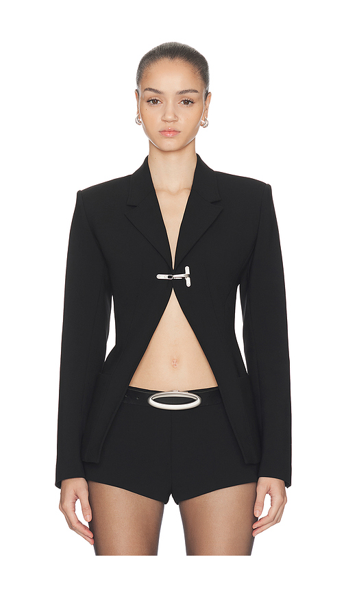 HAELO Lock Construct Blazer in Black - Black. L also in S, XXS