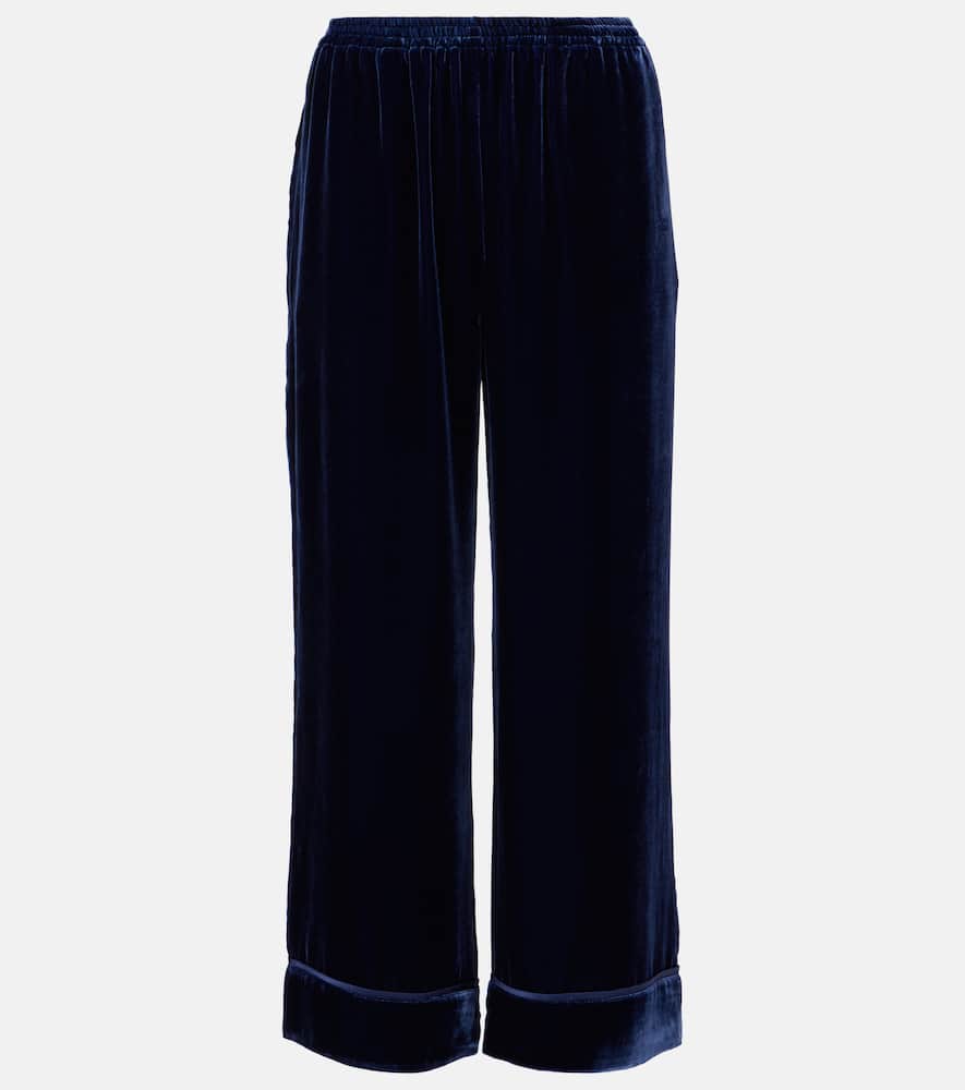 Brescia mid-rise velvet wide-leg pants