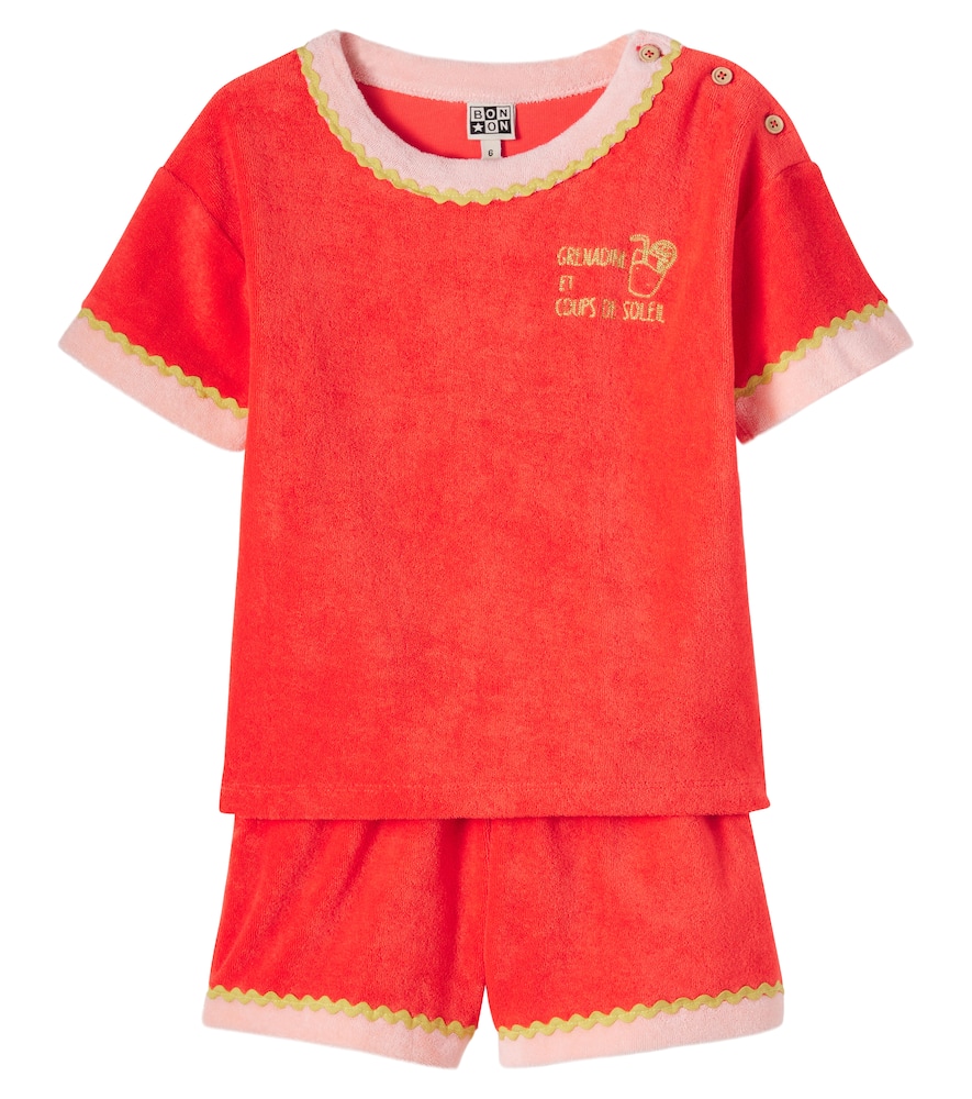 Livia cotton terry T-shirt and shorts set