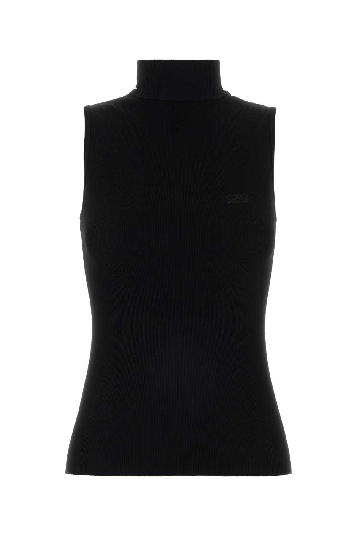 Ribbed Knit Tank Top — Black