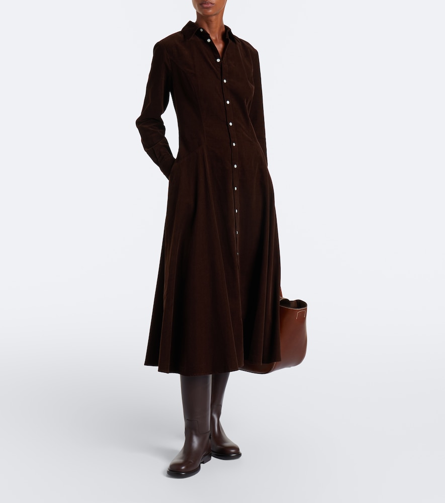 Cotton corduroy midi dress