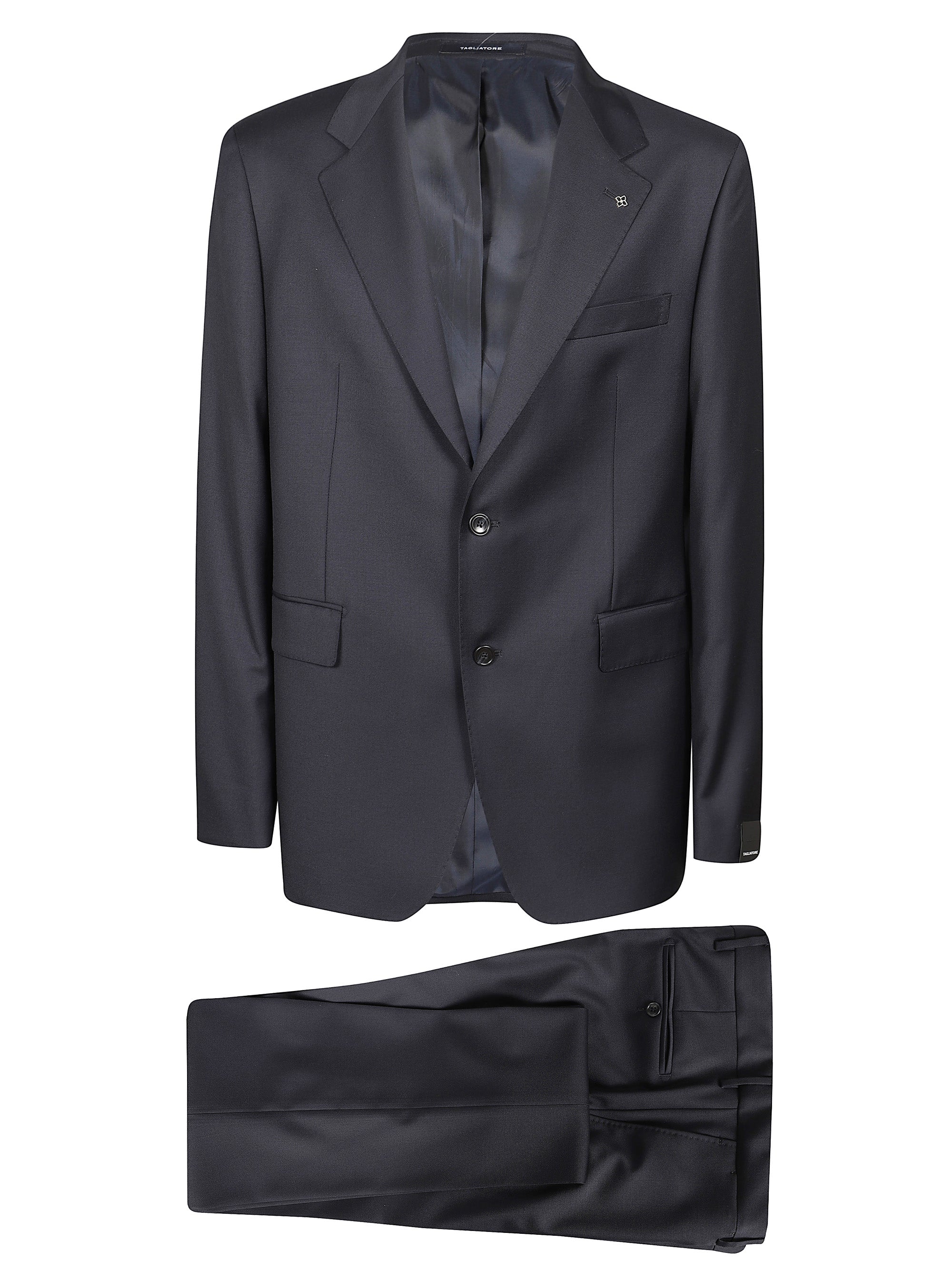 Two-Piece Suit Set with Notched Lapels and Two-Button Closure