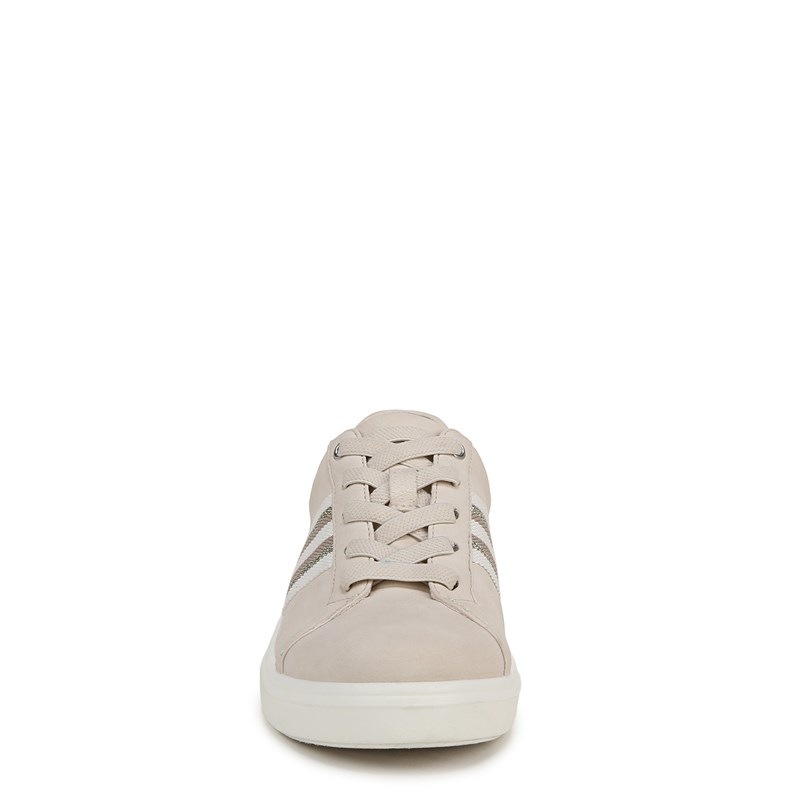 Happy Friday Lace Up Sneakers (Beige Stretch Faux Leather)