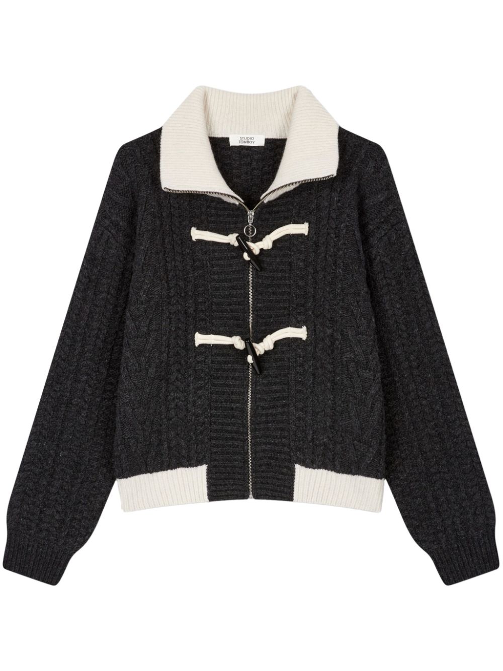 Cable-knit cardigan - Grey