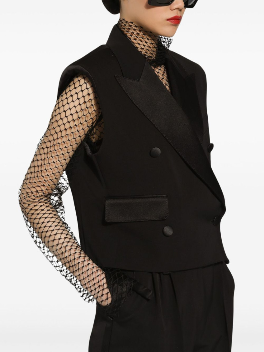 Wool And Silk Blend Double-breasted Vest