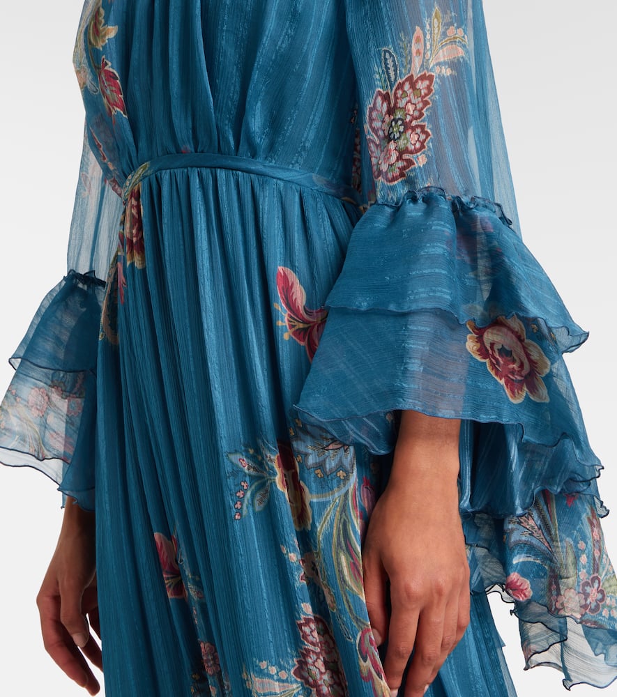 Paisley silk chiffon gown