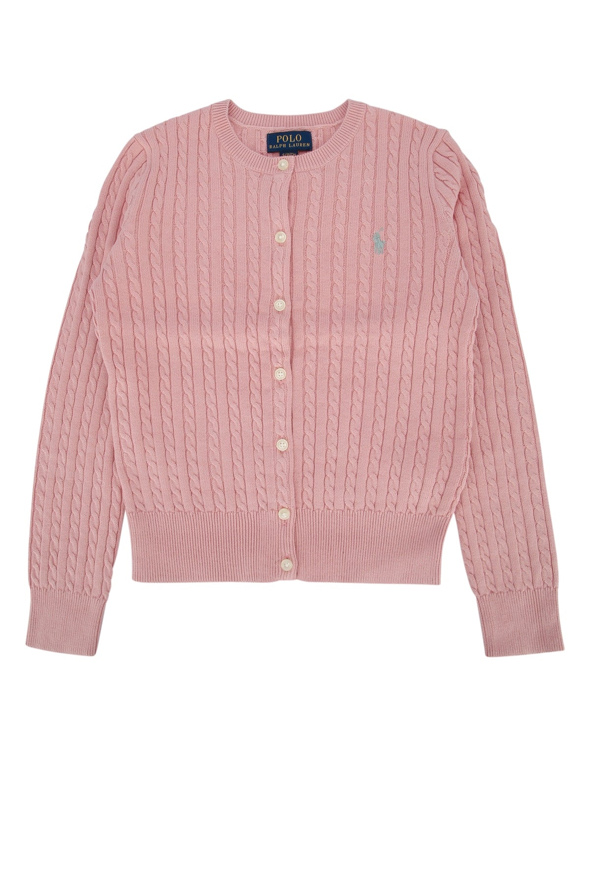 Cable-Knit Cardigan — Pink