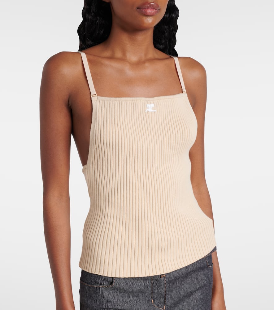 Courrèges Logo ribbed-knit tank top