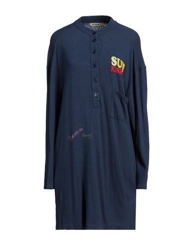 Woman Mini dress Navy Size XS Cotton, Linen
