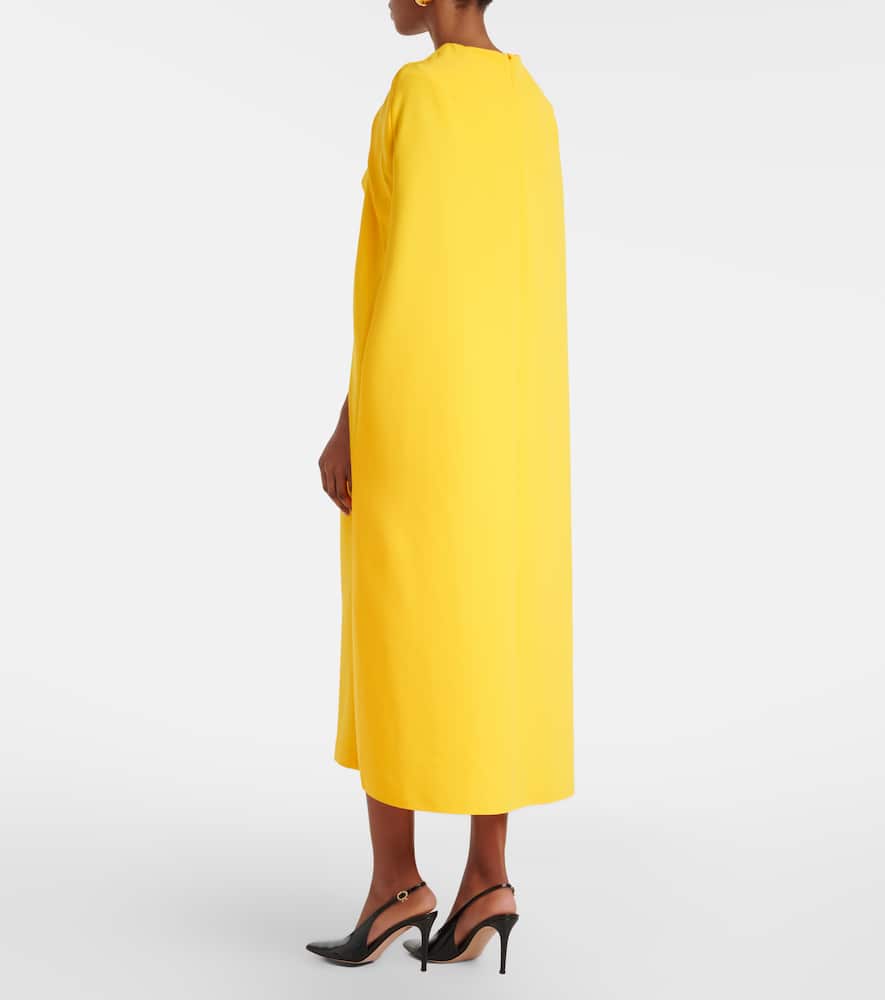 Oria Lupine caped crêpe cocktail dress