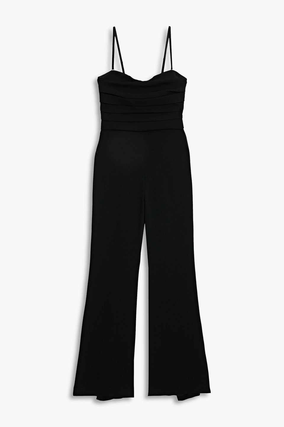 Rebecca pleated crepe wide-leg jumpsuit